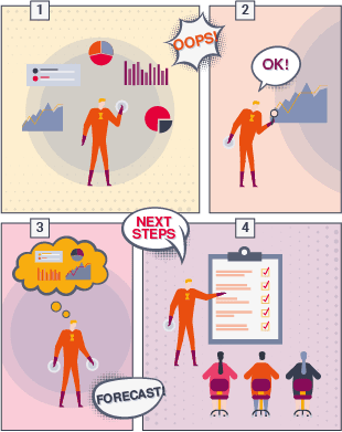 Illustration of superheroes within HR data and analytics