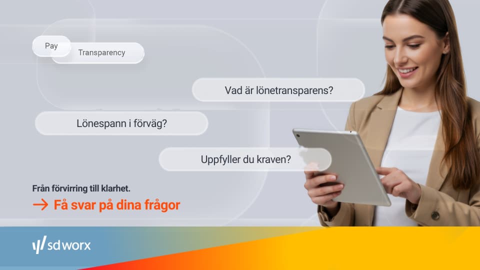 Kvinna med surfplatta, frågor om lönetransparens