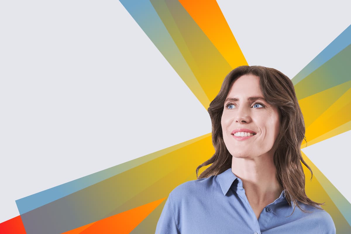 Woman with spark behind