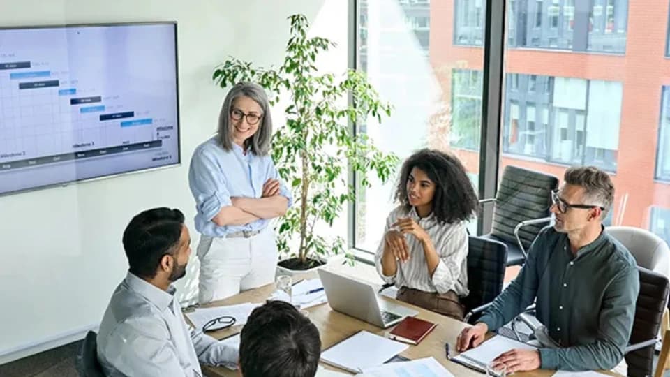 People in office meeting